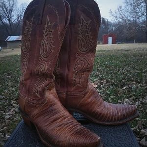 Lucchese Lizard Skin Snip Toe women's Boots size 7